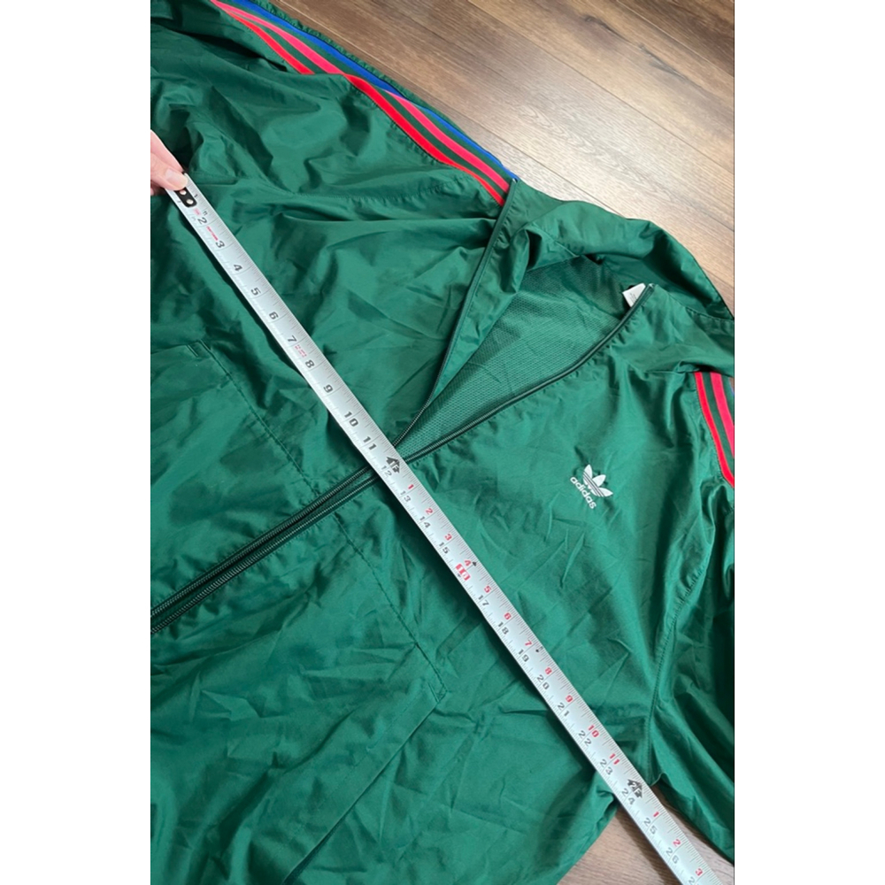 Adidas Trefoil 3 stripes track jacket green size L - Picture 6 of 13